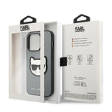 Karl Lagerfeld Saffiano Choupette Head Patch case for iPhone 14 Pro Max - silver