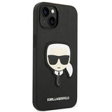 Karl Lagerfeld Saffiano Karl's Head Patch Case for iPhone 14 Plus - Black