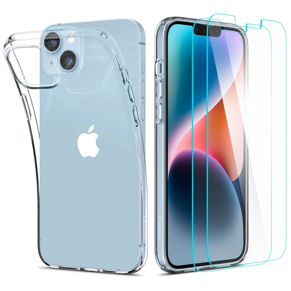 Spigen Crystal Case og tempereret glas sæt til iPhone 14 Plus - Clear