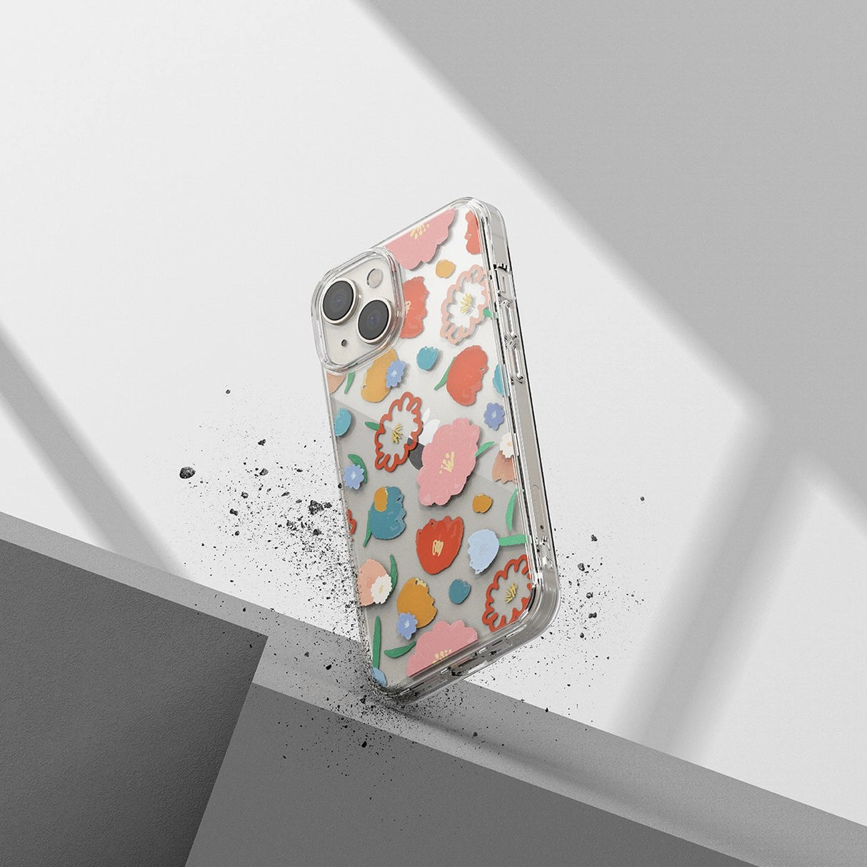 Ringke Fusion Design Armored Sleeve Cover med Gel Frame til iPhone 14 Plus gennemsigtig (Floral) (FD637E31)