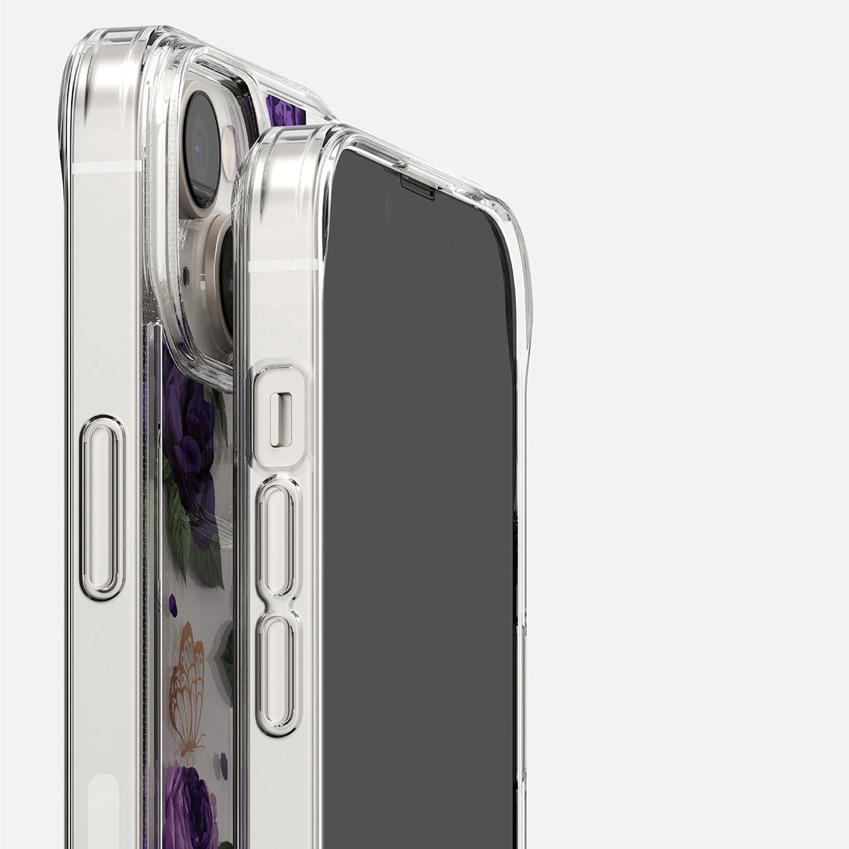 Ringke Fusion Design Armored Case Cover med Gel Frame til iPhone 14 Plus gennemsigtig (Purple rose) (FD637E29)