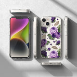 Ringke Fusion Design Armored Case Cover med Gel Frame til iPhone 14 Plus gennemsigtig (Purple rose) (FD637E29)