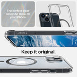 Spigen Ultra Hybrid Mag Case med MagSafe til iPhone 14 Plus - Clear Gray