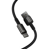 Baseus Tungsten Gold USB-A to USB-C Cable 480Mb/s 100W 2m Black (CAWJ000101)