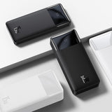 Baseus Bipow powerbank med skærm 10000mAh 15W hvid (Overseas Edition) + USB-A - Micro USB-kabel 0,25m hvid (PPBD050002)