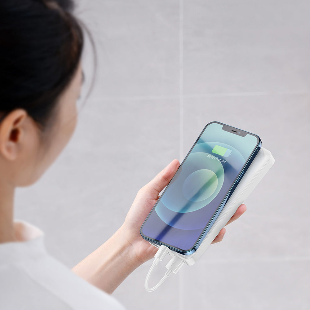 Baseus Bipow Fast Charging Power Bank 10000mAh 20W sort (Overseas Edition) + USB-A - Micro USB 0,25m sort kabel (PPBD050301)