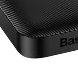 Baseus Bipow Fast Charging Power Bank 10000mAh 20W sort (Overseas Edition) + USB-A - Micro USB 0,25m sort kabel (PPBD050301)