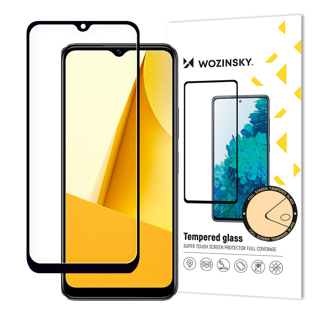 Wozinsky Full Glue Tempered Glass Vivo Y16 / Y02s Full Screen med Frame sort (case friendly)