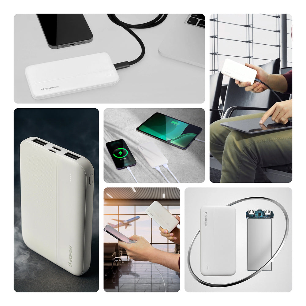 Wozinsky powerbank Li-Po 10000mAh 2 x USB hvid (WPBWE1)