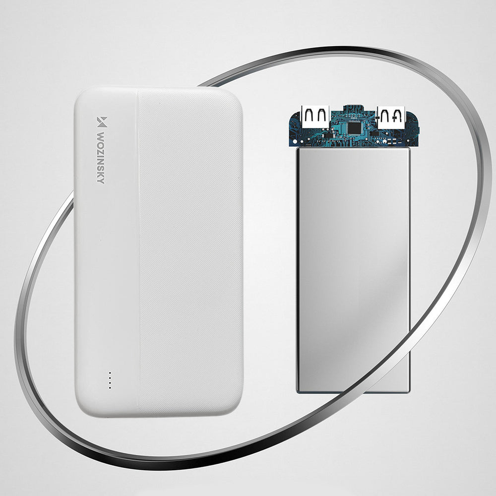 Wozinsky powerbank Li-Po 10000mAh 2 x USB hvid (WPBWE1)