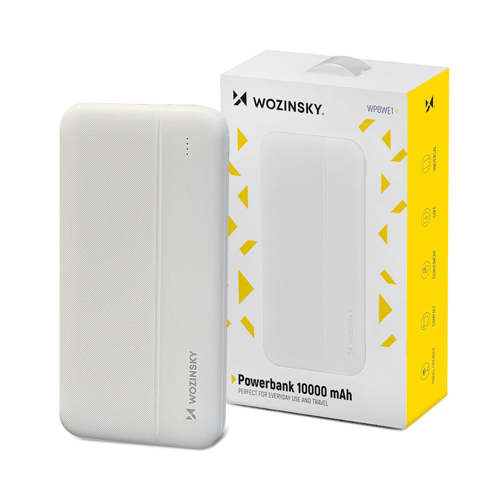 Wozinsky powerbank Li-Po 10000mAh 2 x USB hvid (WPBWE1)