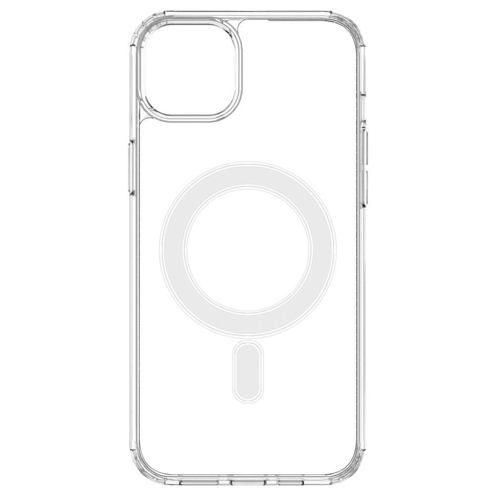 Gennemsigtig Magnetisk Case med MagSafe til iPhone 14 Plus med sølvring - gennemsigtig