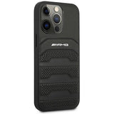 AMG AMHCP14LGSEBK iPhone 14 Pro 6.1 "black / black hardcase Leather Debossed Lines