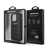 AMG AMHCP14LGSEBK iPhone 14 Pro 6.1 "black / black hardcase Leather Debossed Lines