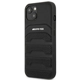 AMG AMHCP14MGSEBK iPhone 14 Plus 6,7 "black / black hardcase Leather Debossed Lines