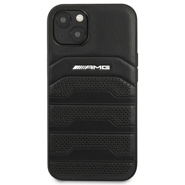 AMG AMHCP14MGSEBK iPhone 14 Plus 6,7 "black / black hardcase Leather Debossed Lines