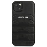 AMG AMHCP14MGSEBK iPhone 14 Plus 6,7 "black / black hardcase Leather Debossed Lines