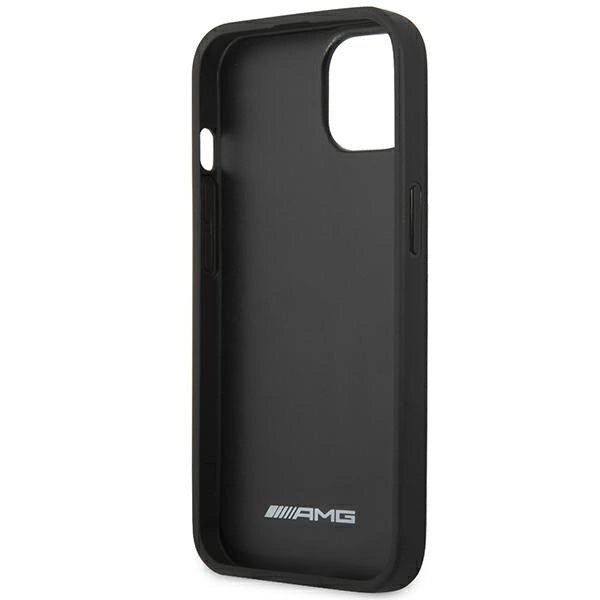 AMG AMHCP14MGSEBK iPhone 14 Plus 6,7 "black / black hardcase Leather Debossed Lines