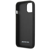 AMG AMHCP14MGSEBK iPhone 14 Plus 6,7 "black / black hardcase Leather Debossed Lines