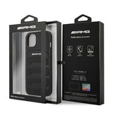 AMG AMHCP14MGSEBK iPhone 14 Plus 6,7 "black / black hardcase Leather Debossed Lines