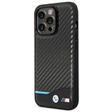 Case BMW BMHCP14L22NBCK iPhone 14 Pro 6,1 " sort / sort Læder Carbon