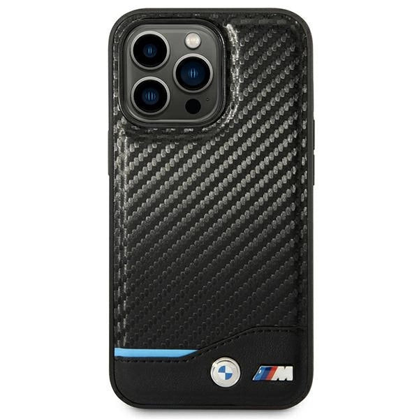 Case BMW BMHCP14L22NBCK iPhone 14 Pro 6,1 " sort / sort Læder Carbon