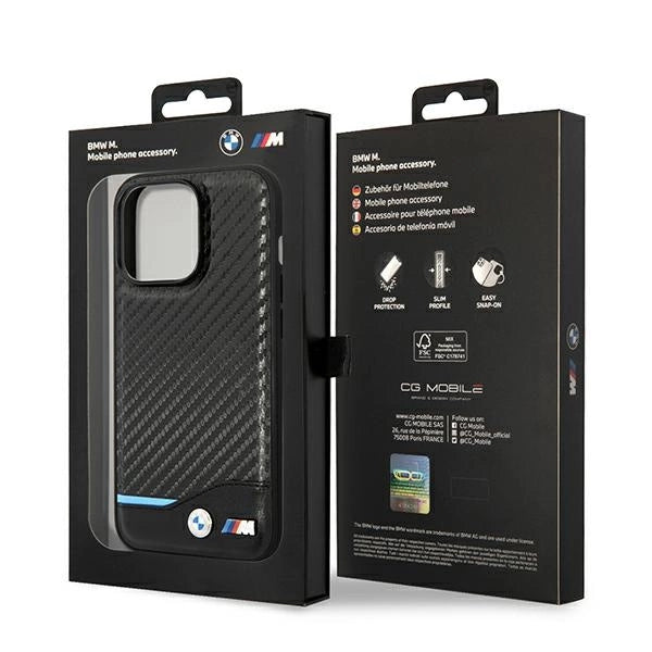 Case BMW BMHCP14L22NBCK iPhone 14 Pro 6,1 " sort / sort Læder Carbon