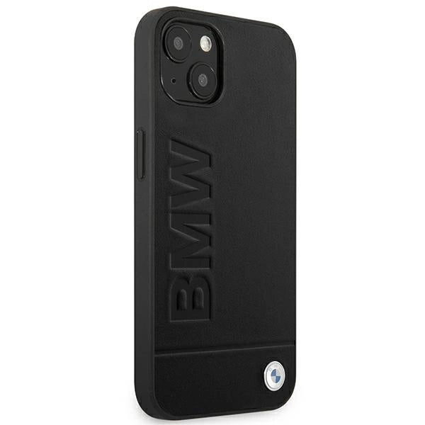 Case BMW BMHCP14MSLLBK iPhone 14 Plus 6.7 "black / black Leather Stamp