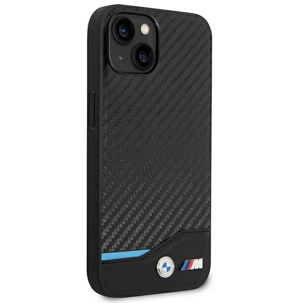 Case BMW BMHCP14S22NBCK iPhone 14 6.1 " sort / sort Læder Carbon