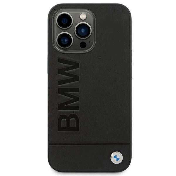 Case BMW BMHCP14XSLLBK iPhone 14 Pro Max 6.7 " sort / sort læderstempel