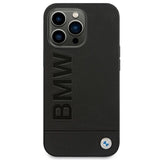 Case BMW BMHCP14XSLLBK iPhone 14 Pro Max 6.7 " sort / sort læderstempel