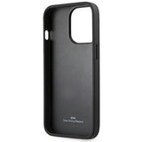 Case BMW BMHCP14XSLLBK iPhone 14 Pro Max 6.7 " sort / sort læderstempel