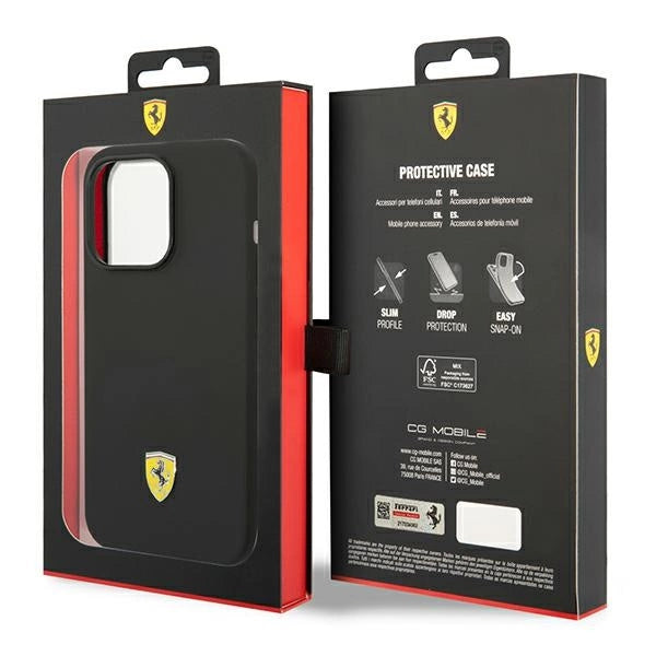 Ferrari FEHCP14LSIBBK iPhone 14 Pro 6.1" sort/sort hardcase Silikon Metal Logo