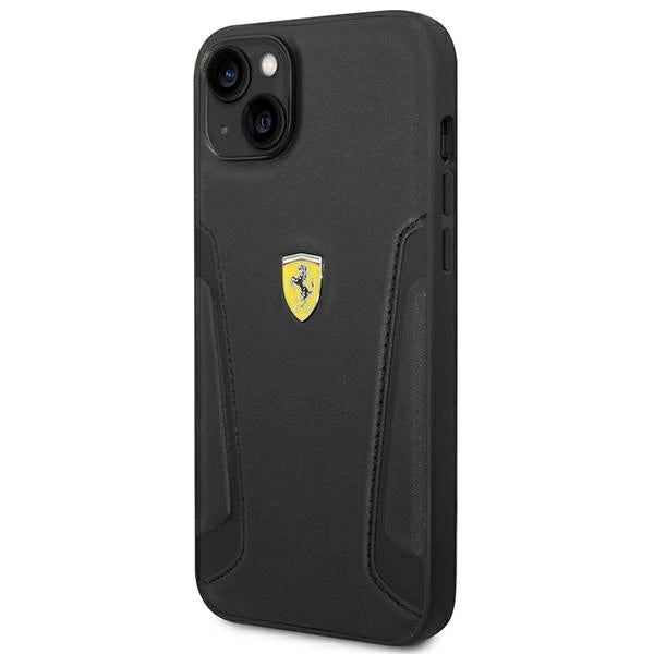 Ferrari FEHCP14MRBUK iPhone 14 Plus 6.7" black/black hardcase Leather Stamp Sides