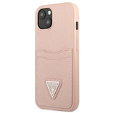 Guess GUHCP13MPSATPP iPhone 13 6.1 "pink / pink hardcase SaffianoTriangle Logo Cardslot