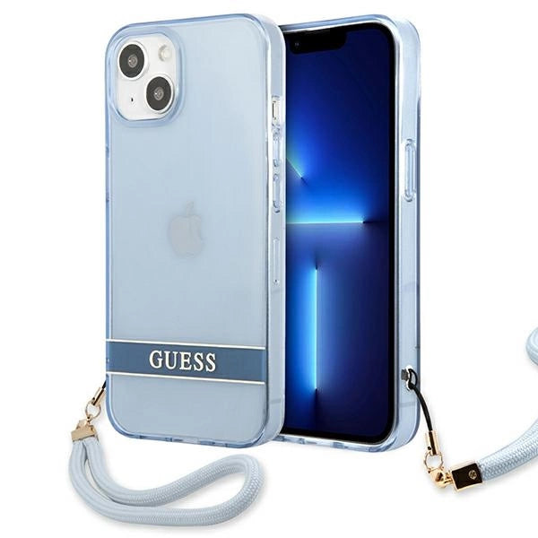 Guess GUHCP13SHTSGSB iPhone 13 mini 5,4 "blå / blå hardcase gennemsigtige Stap