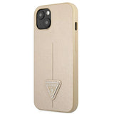 Guess GUHCP13SPSATLE iPhone 13 mini 5,4 "beige / beige hardcase SaffianoTriangle Logo