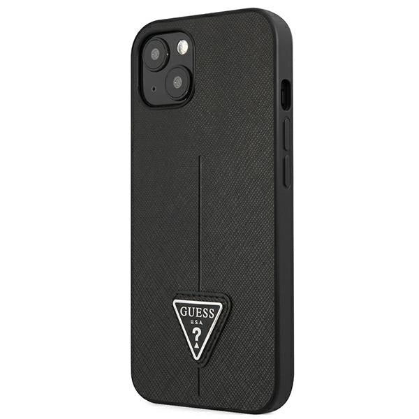 Guess GUHCP13SPSATLK iPhone 13 mini 5,4 "black / black hardcase SaffianoTriangle Logo