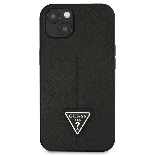 Guess GUHCP13SPSATLK iPhone 13 mini 5,4 "black / black hardcase SaffianoTriangle Logo
