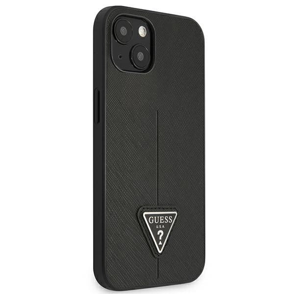 Guess GUHCP13SPSATLK iPhone 13 mini 5,4 "black / black hardcase SaffianoTriangle Logo