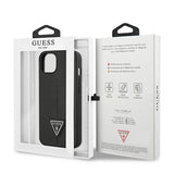Guess GUHCP13SPSATLK iPhone 13 mini 5,4 "black / black hardcase SaffianoTriangle Logo