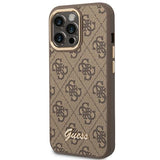 Guess GUHCP14LHG4SHW iPhone 14 Pro 6.1 "brown / brown hard case 4G Vintage Gold Logo