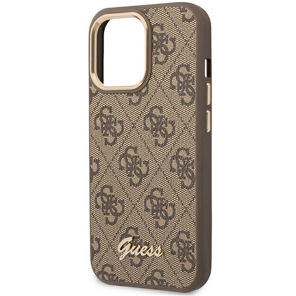 Guess GUHCP14LHG4SHW iPhone 14 Pro 6.1 "brown / brown hard case 4G Vintage Gold Logo