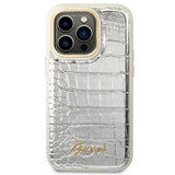 Guess Croco Collection case for iPhone 14 Pro 6.1" - silver