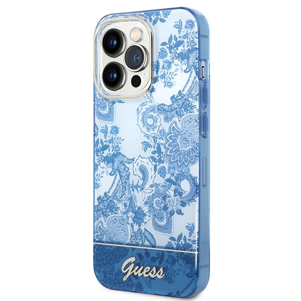 Guess GUHCP14LHGPLHB iPhone 14 Pro 6.1" blue/blue hardcase Porcelain Collection