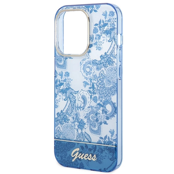 Guess GUHCP14LHGPLHB iPhone 14 Pro 6.1" blue/blue hardcase Porcelain Collection