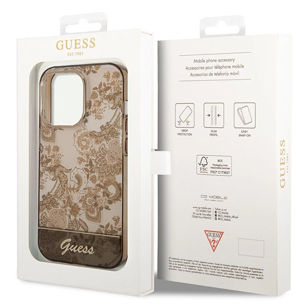 Guess GUHCP14LHGPLHC iPhone 14 Pro 6.1" ocher hardcase Porcelain Collection