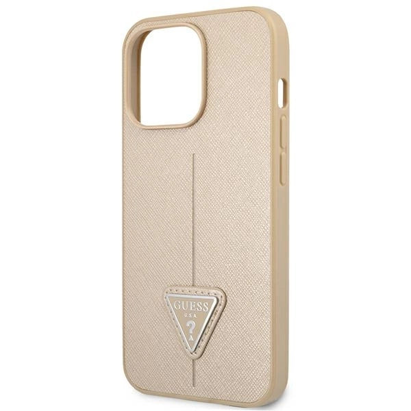 Guess GUHCP14LPSATLE iPhone 14 Pro 6,1 "beige / beige hardcase SaffianoTriangle Logo