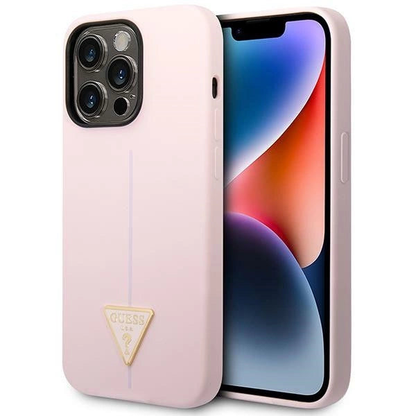 Guess Silicone Triangle iPhone 14 Pro 6.1" Case - Purple