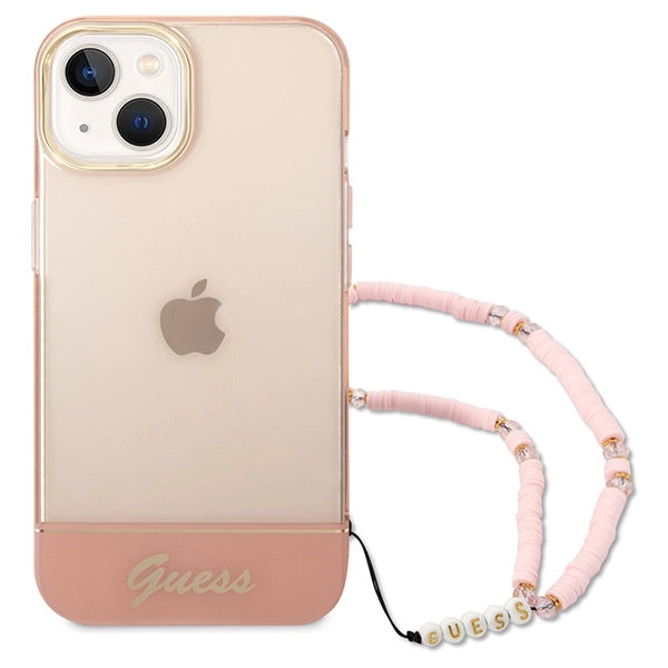 Guess GUHCP14MHGCOHP iPhone 14 Plus 6.7" pink/pink hardcase Translucent Pearl Strap